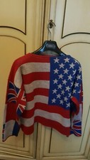 Maglione donna Bandiere Usa Francia Giappone 42 44 veste ampio 