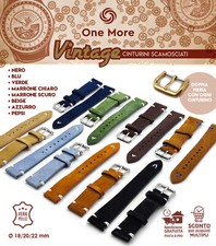 Cinturino Pelle scamosciata scamosciato vintage 18  20 22 mm nero verde marrone