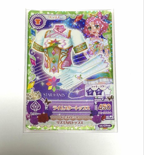 Aikatsu card lime star tops - card,