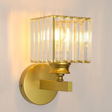 Cristallo Applique Da Interno, E27 Lampada Da Parete Dorata per Interni, Lampada