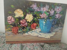 Dipinto Ad Olio Su Tavola