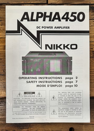 Amplificatore nikko alpha 450 - nikko,