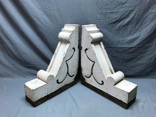 Coppia antichi mensole legno