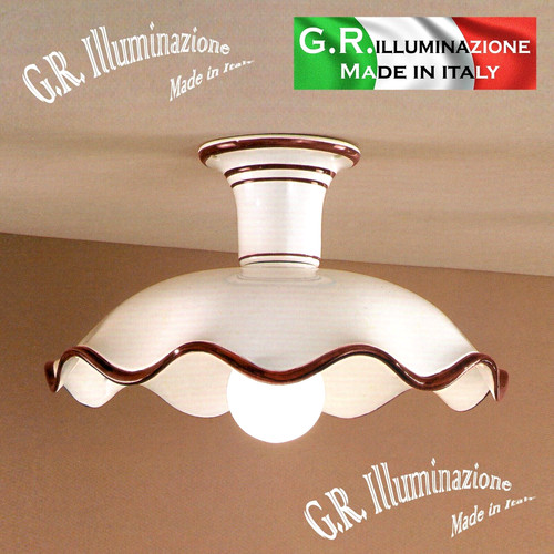 Plafoniera ceramica bianco - in,