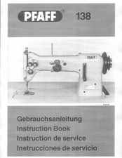 PFAFF 138 Manuale Istruzioni