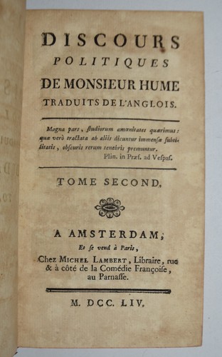 Hume ediz 1754 discorsi - -, ediz.