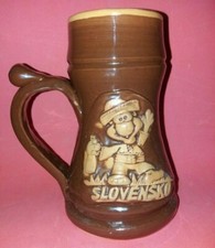  SLOVENSKO Bicchieri Boccale Birra Ceramica coccio VINTAGE  porta arrosticini