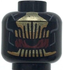 Lego Nuovo Nero Minifigure Testa Oro Metallizzato Pettine Alieno Halloween Mostro