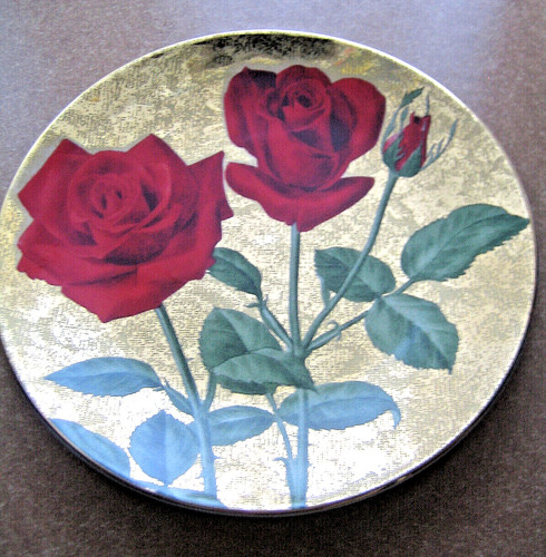 Piatto ceramica dorato - i.c.c.,