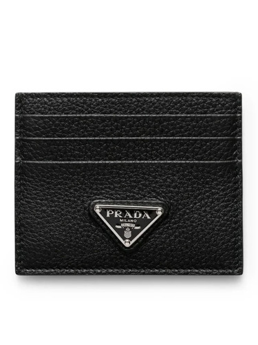 Portacarte prada nero pelle - nero, in