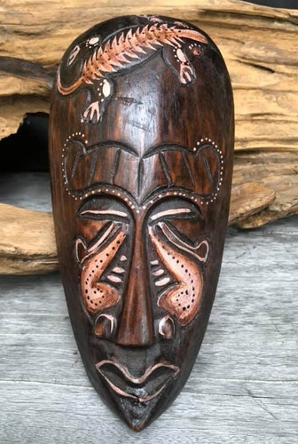 Maschera decorativa geco legno