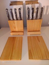 Set 2 Ceppi con 8 coltelli da cucina con 2 taglieri