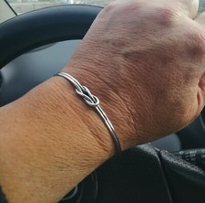 BRACCIALE NODO RIGIDO ARTIGIANALE IN ARGENTO 925 UOMO DONNA 