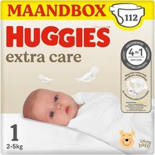 Huggies Bebè Extra Care Taglia 1 (2-5kg) | 112 Pannolini Morbidi e Delicati
