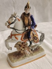 Autentica Ceramica Artigianale di Capodimonte Statua di Napoleone a Cavallo