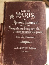 vecchio Libro guida Paris Guide, Plan de Paris par Arrondissement, A.Leconte