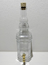 bottiglia in vetro 2 litri trasparente con rubinetto oro e tappo in sughero per