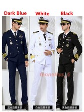 US Navy Uniformi Bianco Yacht Capitano Ufficiale US Army Costume Militare