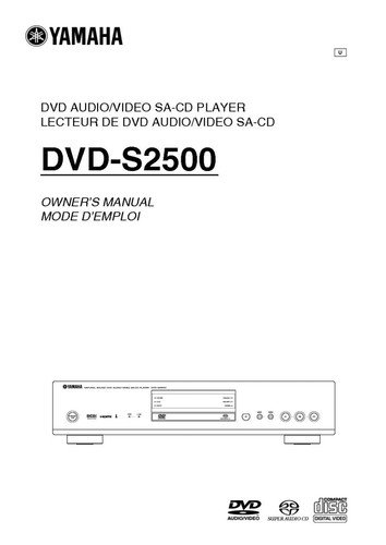 Yamaha dvd s2700 - dvd-s2700,