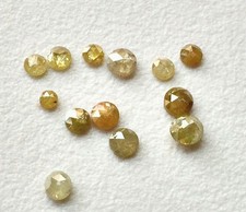 Diamante giallo taglio rosa tondo da 2 mm a 6 mm diamanti gialli sfusi,...