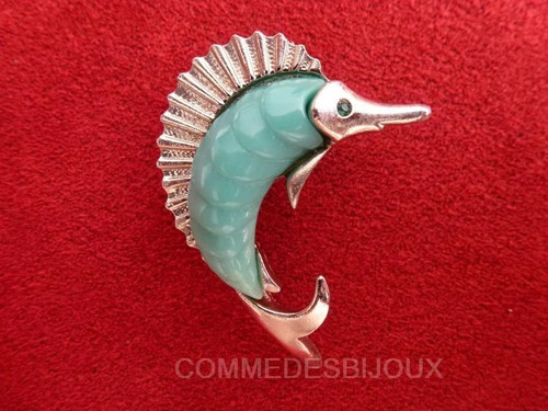 Broche vintage espadon poisson - broche,
