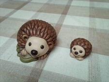 Statuine THUN - RICCIO sulla foglia + Riccio mini - VINTAGE - Collezione Bosco