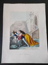 stampa antica colorita a mano