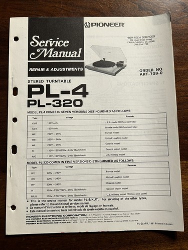 Pioneer 320 giradischi - pl-320,