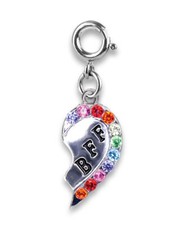 Ciondolo Charm Cuore spezzato BFF argento