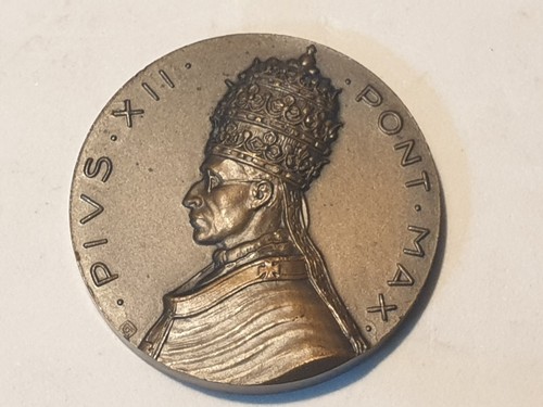 Medaglia bronzo papa - pio, xii