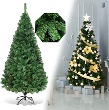 Albero Di Natale 180cm Artificiale Verde Folto 650 Rami Base Metallo Casa Uffici