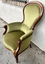 POLTRONA POLTRONCINA PIEMONTESE LUIGI FILIPPO IN LEGNO DI MOGANO OTTOCENTESCA