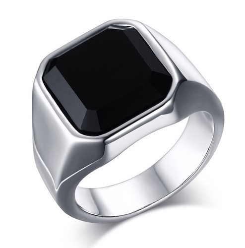 Anello uomo quadrato - , con