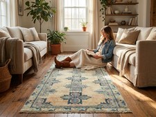 Tappeto runner beige Oushak