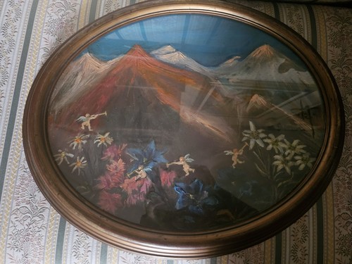 Dipinto con cornice - dipinto, ovale