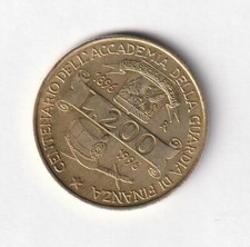 ITALIA 200 LIRE ACCADEMIA GUARDIA DI FINANZA 1996 CIRCOLATA