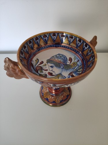 Coppa ceramica maiolica a - maiolica,