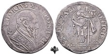 STATO PONTIFICIO Roma Testone ARGENTO Papa Gregorio XIII (1572-1585)