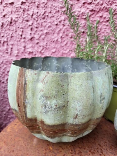Fioriera zinco verde-grigio