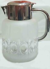 Caraffa Refrigerante in vetro lavorato e acciaio con sifone ghiaccio in plastica