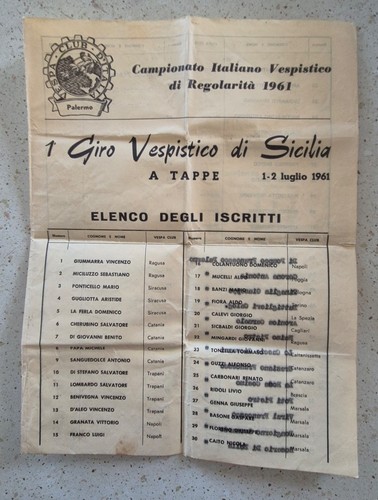 Vespa club programma - vespa, 1°
