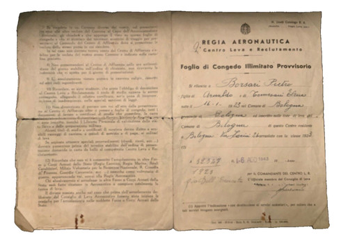 1943 foglio congedo - ,