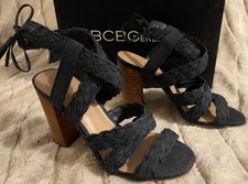 Scarpe sandali con tacco décolleté denim blu BCBGeneration LEDINA nuovi con scatola misura 7,5