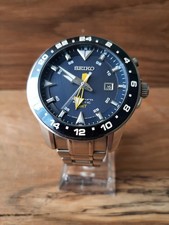 OROLOGIO UOMO SEIKO SPORTURA KINETIC GMT NUOVO CONDENSATORE S/ACCIAIO QUADRANTE BLU SUN017P1