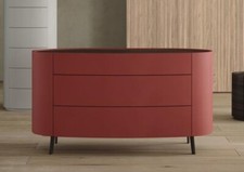 COMO' CASSETTIERA TONDO LEGNO CURVATO LACCATO OPACO/NOBILITATO PUSH&PULL 1717