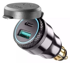ADATTATORE ALU DIN MOTO INTERPHONE 2USB TYPE-C RICARICA DOPPIA ALIMENTAZIONE