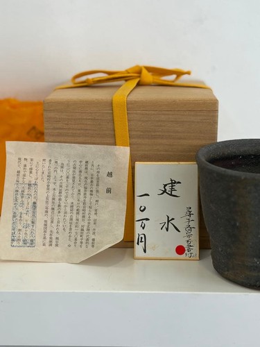 Echizen ware tea caddy situla - caddy,