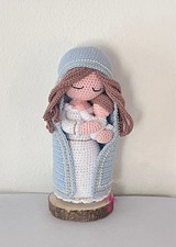 Madonnina con bambino, uncinetto,amigurumi, handmade, fatto a mano, idea regalo,