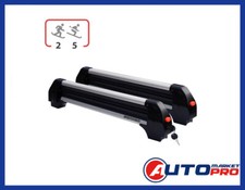 PORTASCI DA TETTO ALLUMINIO MENABO FROZEN 5 PAIA SCI 2 SNOWBOARD CON T-SYSTEM