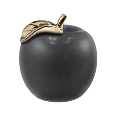 MELA CERAMICA DECORATIVA NERA MATT Centrotavola Ornamento BOMBONIERA 12,5 cm